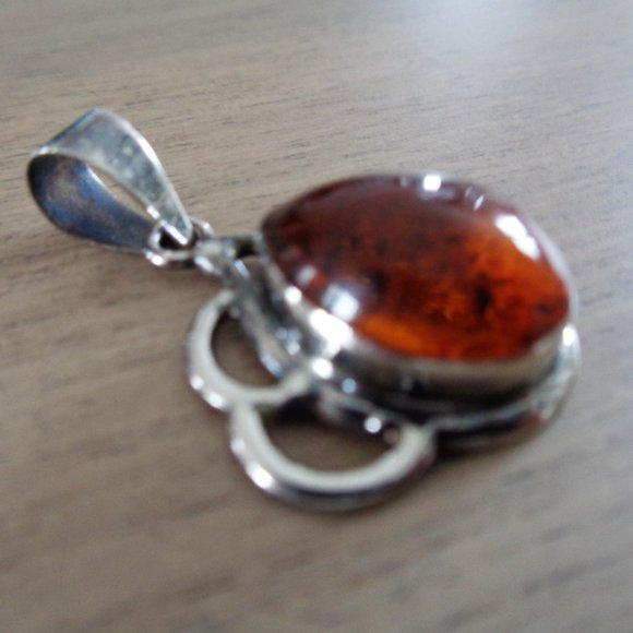 Genuine Amber 925 Silver Pendant - Picture 8 of 8